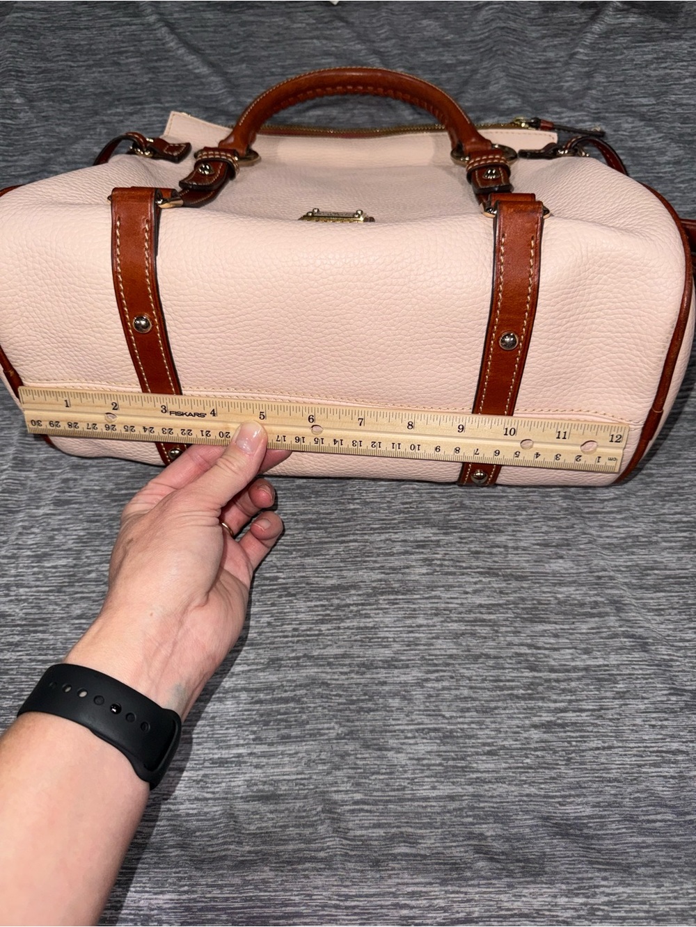 Dooney & Bourke Blush Pink Pebbled Leather Satchel - Picture 3 of 12